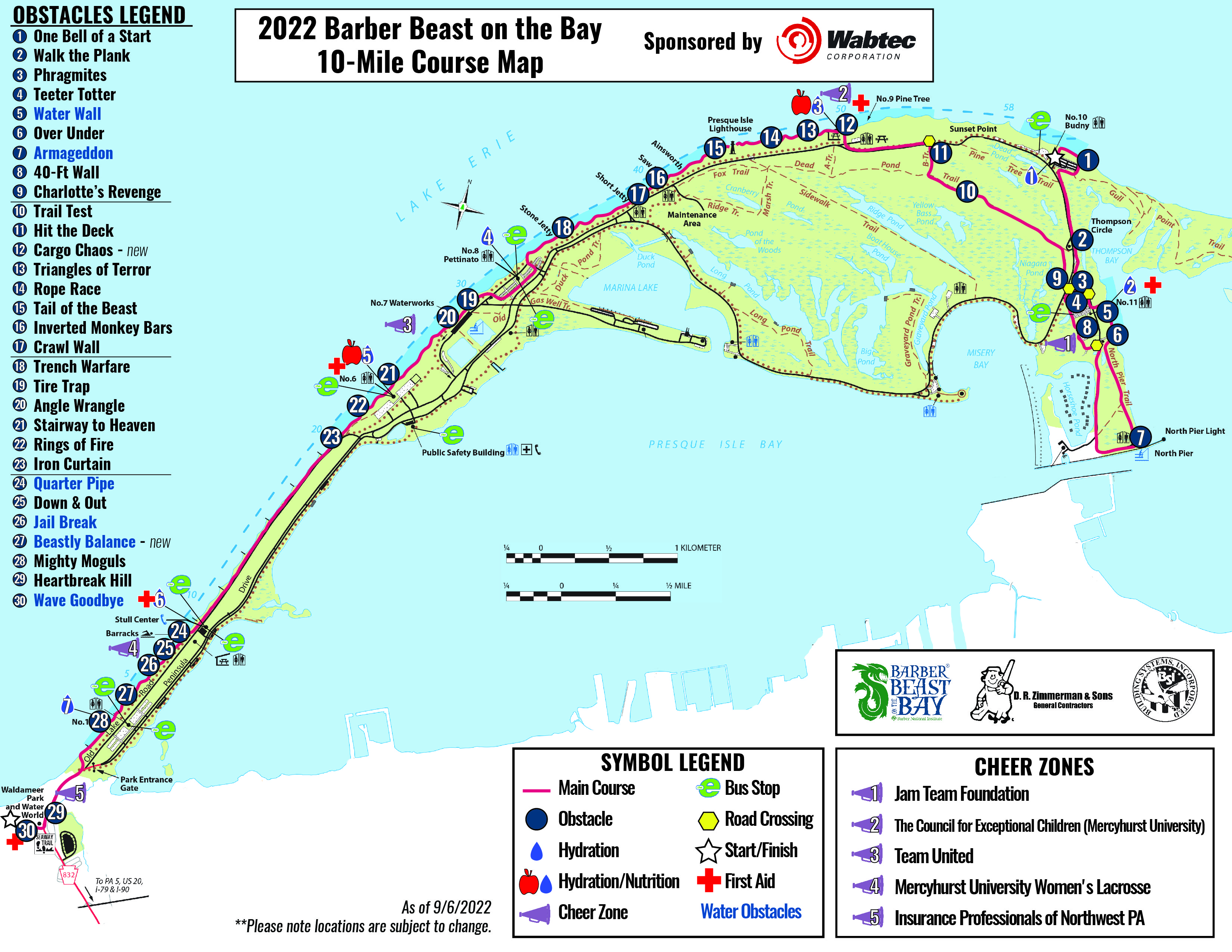 10 Mile Obstacle Course map